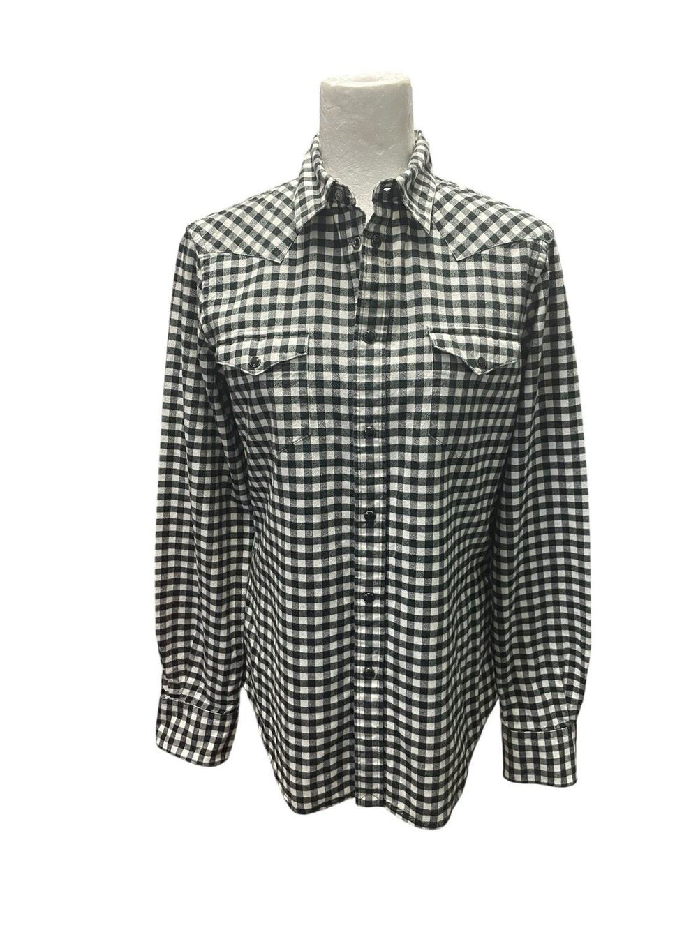 New Polo Ralph Lauren Women’s Western Snap Button Check Shirt Size Medium